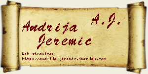Andrija Jeremić vizit kartica